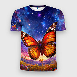 Мужская спорт-футболка Бабочка в космосе