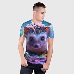 Футболка спортивная мужская Ёжики в сказаочном лесу, цвет: 3D-принт — фото 2