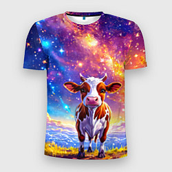 Футболка спортивная мужская Коровка и звездное небо, цвет: 3D-принт