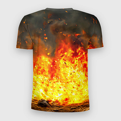 Мужская спорт-футболка Буйвол в огне / 3D-принт – фото 2