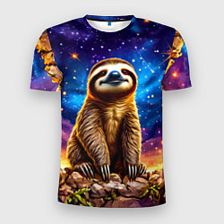 Мужская спорт-футболка Ленивец и звездное небо