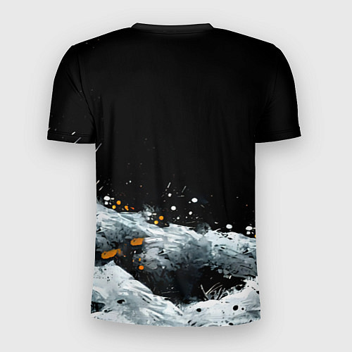 Мужская спорт-футболка Песец на черном / 3D-принт – фото 2