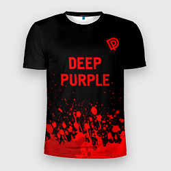 Мужская спорт-футболка Deep Purple - red gradient посередине