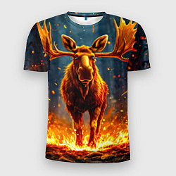 Мужская спорт-футболка Лось в огне