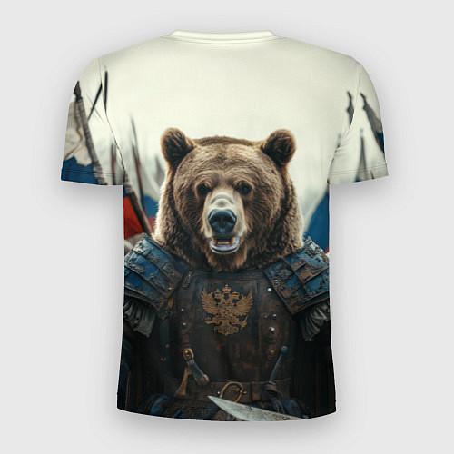 Мужская спорт-футболка Русский воин медведь / 3D-принт – фото 2