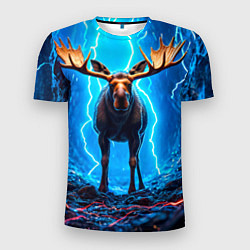 Мужская спорт-футболка Лось и молния