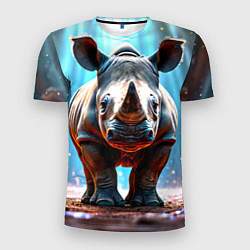 Мужская спорт-футболка Носорог в лучах