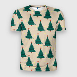 Футболка спортивная мужская Новогодняя ель, цвет: 3D-принт