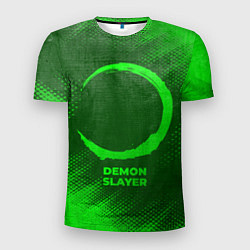 Мужская спорт-футболка Demon Slayer - green gradient