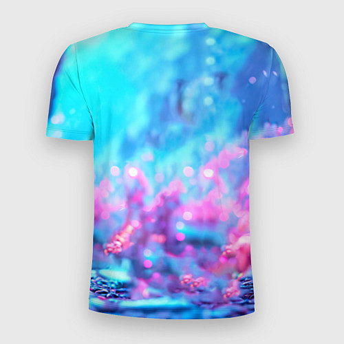 Мужская спорт-футболка Песец в неоновом свете / 3D-принт – фото 2