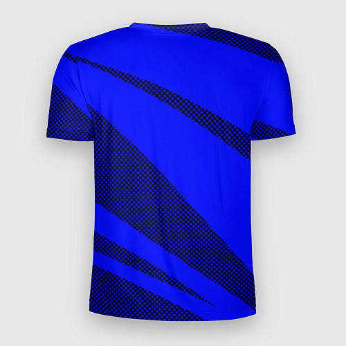 Мужская спорт-футболка Синий ультрамарин полосы абстракция / 3D-принт – фото 2