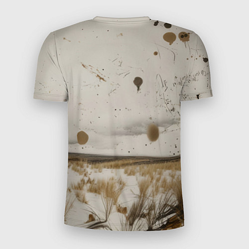 Мужская спорт-футболка Русский медведь в поле / 3D-принт – фото 2