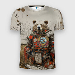 Мужская спорт-футболка Русский медведь в поле