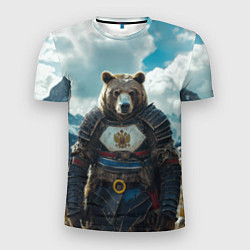 Мужская спорт-футболка Воин русский медведь