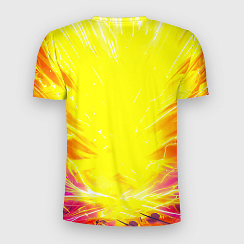 Мужская спорт-футболка Жирафик в желтых искрах / 3D-принт – фото 2