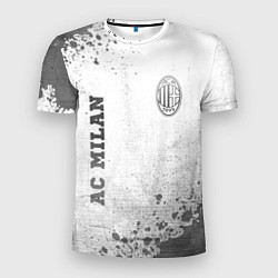 Мужская спорт-футболка AC Milan - white gradient вертикально