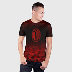 Футболка спортивная мужская AC Milan red poly, цвет: 3D-принт — фото 2