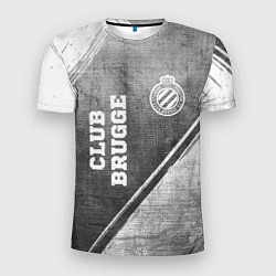 Мужская спорт-футболка Club Brugge - grey gradient вертикально