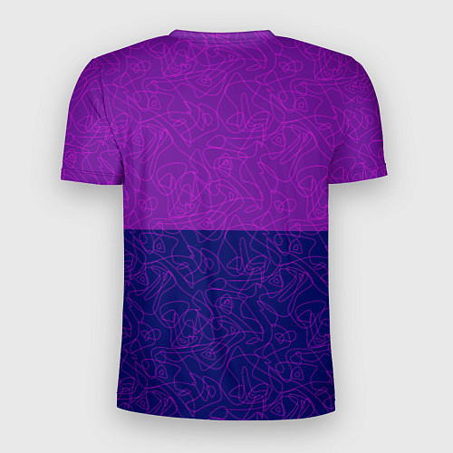 Мужская спорт-футболка Фиолетовый синий узор с абстрактными линиями / 3D-принт – фото 2