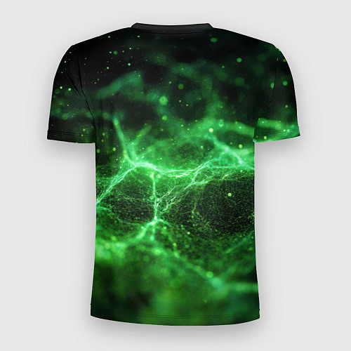 Мужская спорт-футболка Зеленая связь текстура / 3D-принт – фото 2