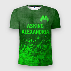 Футболка спортивная мужская Asking Alexandria - green gradient посередине, цвет: 3D-принт
