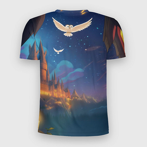 Мужская спорт-футболка Удивленный Гарри Поттер и сова / 3D-принт – фото 2