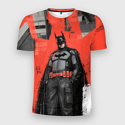 Мужская спорт-футболка Бэтмен граффити на стене
