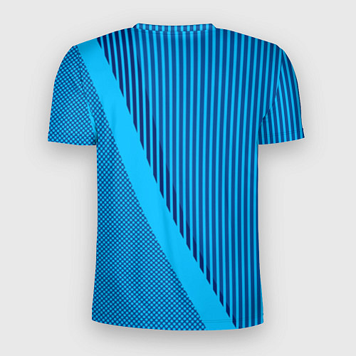 Мужская спорт-футболка Сине-голубой с широкой полосой / 3D-принт – фото 2