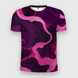 Футболка спортивная мужская Узоры фиолетового и розового цвета, цвет: 3D-принт