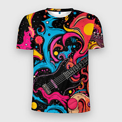 Мужская спорт-футболка Psychedelic abstract guitar