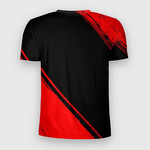 Мужская спорт-футболка Ghost of Tsushima - red gradient вертикально / 3D-принт – фото 2