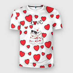 Футболка спортивная мужская Кошачья романтика, цвет: 3D-принт