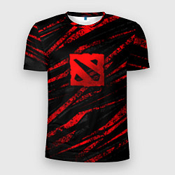 Мужская спорт-футболка Dota 2 - красные потертости