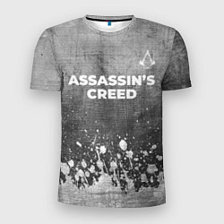 Футболка спортивная мужская Assassins Creed - grey gradient посередине, цвет: 3D-принт