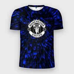 Футболка спортивная мужская Manchester United blue energy, цвет: 3D-принт