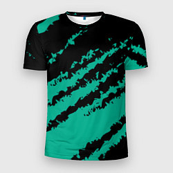 Мужская спорт-футболка The color is black and turquoise