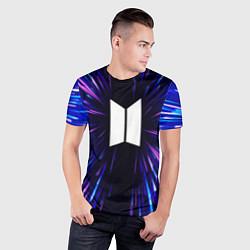 Футболка спортивная мужская BTS neon energy, цвет: 3D-принт — фото 2