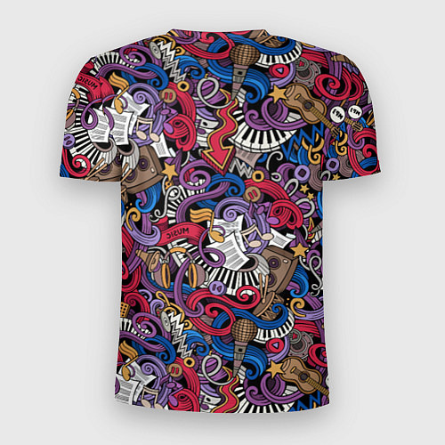 Мужская спорт-футболка Музыкальный коллаж / 3D-принт – фото 2