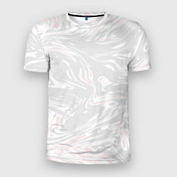 Футболка спортивная мужская Серо-розовые разводы - абстрактный узор, цвет: 3D-принт