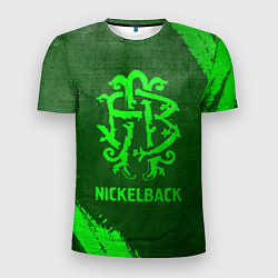 Футболка спортивная мужская Nickelback - green gradient, цвет: 3D-принт