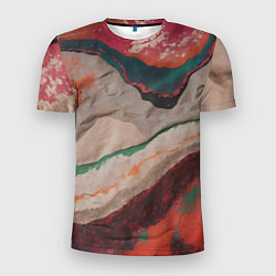 Футболка спортивная мужская Абстракция из бумаги и краски, цвет: 3D-принт