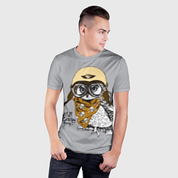 Футболка спортивная мужская Owl - wild crazy guy, цвет: 3D-принт — фото 2