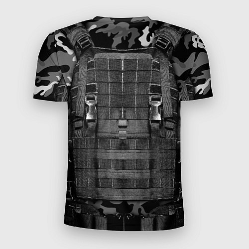 Мужская спорт-футболка Бронежилет - черный камуфляж / 3D-принт – фото 2
