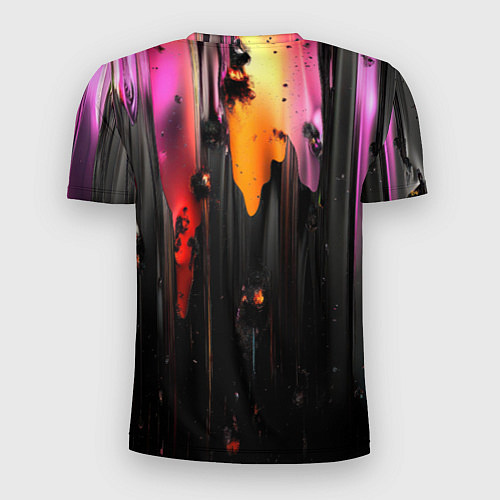 Мужская спорт-футболка Разноцветная рельефная краска текстура / 3D-принт – фото 2