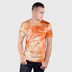Футболка спортивная мужская Оранжевый тай-дай пятна, цвет: 3D-принт — фото 2