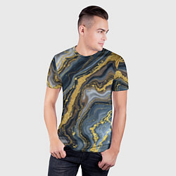 Футболка спортивная мужская Золотые диагонали, цвет: 3D-принт — фото 2