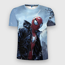Мужская спорт-футболка Человек-паук в куртке