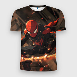 Мужская спорт-футболка Человек паук скользит