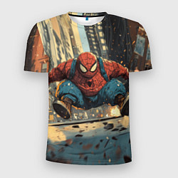 Мужская спорт-футболка Маленький толстый человек-паук