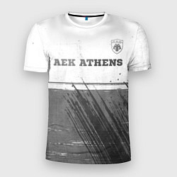 Футболка спортивная мужская AEK Athens - white gradient посередине, цвет: 3D-принт
